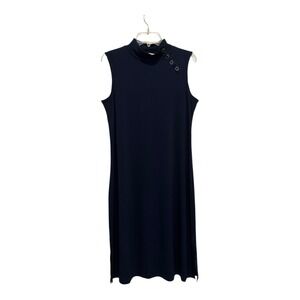 Susan Graver Dress Womens Size Medium Blue Shift‎ Sleeveless Stretch Comfort